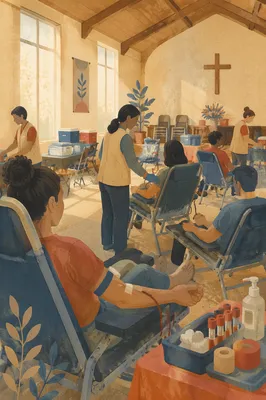 Church Community Blood Donation Fellowship Hall