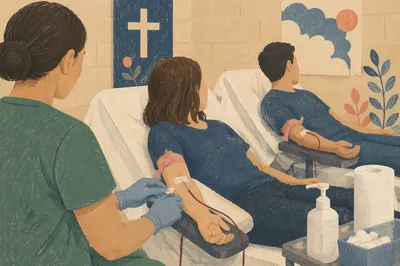 Church Community Blood Donation Drive Scene