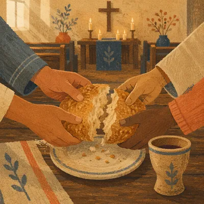 Breaking Bread Communion in Warm Chapel