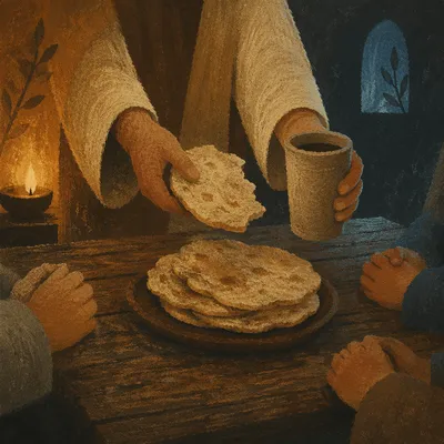 Intimate Communion Bread Shared in Chapel