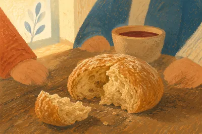 Breaking Bread Together at Communion