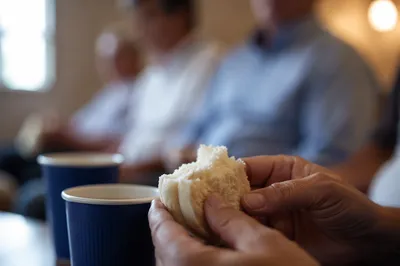 Communion Bread Shared in Fellowship Gathering