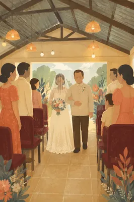 Bride Walking Down Church Aisle