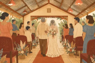 Bride and Father Church Aisle Entrance
