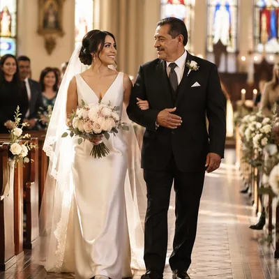 Bride Walking Down Church Aisle
