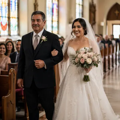 Bride Walking Down Church Aisle