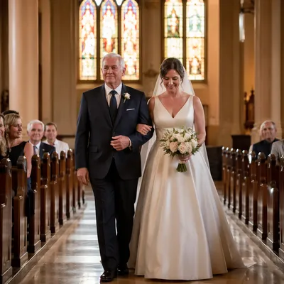 Bride Walking Down Church Aisle