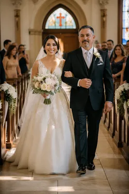 Bride Walking Down Church Aisle