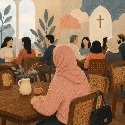 Casual Church Cafe Fellowship Seating Scene