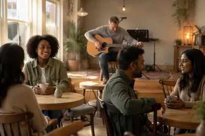 Cozy Church Gathering Space With Cafe Tables