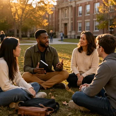 Campus Evangelism Conversation on University Quad