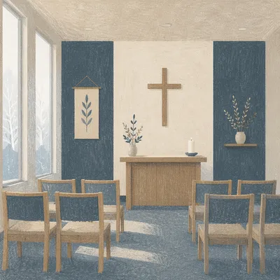 Quiet Hospital Chapel Prayer Space Interior