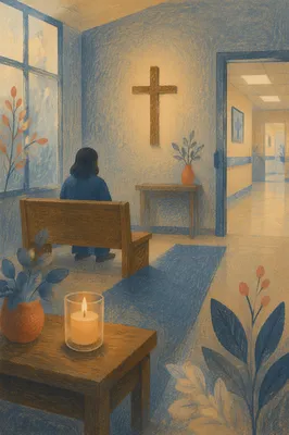 Quiet Hospital Chapel Prayer Room at Dawn