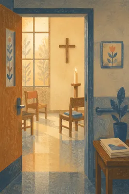 Quiet Hospital Chapel Prayer Room Interior