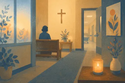 Quiet Hospital Chapel Prayer Room at Dawn