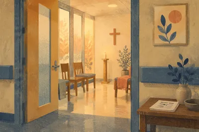 Quiet Hospital Chapel Prayer Room Interior