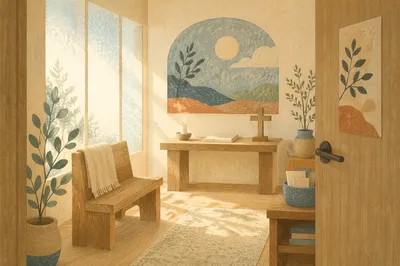Quiet Hospital Chapel Prayer Room Interior