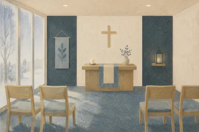 Quiet Hospital Chapel Prayer Room Interior