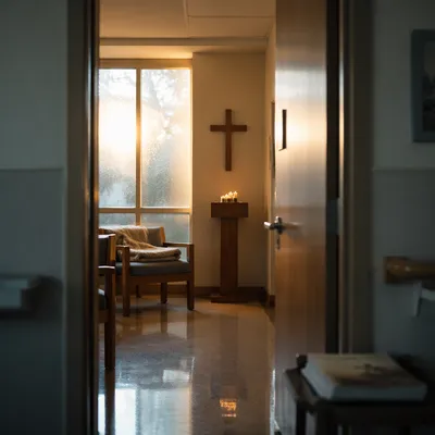 Quiet Hospital Chapel Prayer Room Interior