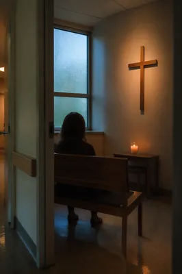 Quiet Hospital Chapel Prayer Room at Dawn