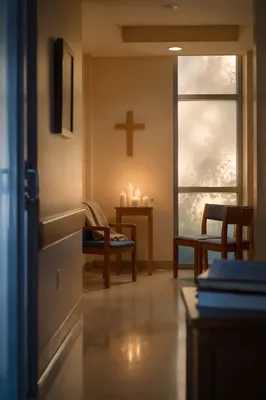 Quiet Hospital Chapel Prayer Room Interior