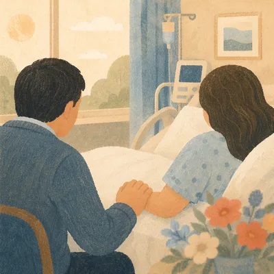 Chaplain Praying at Hospital Bedside