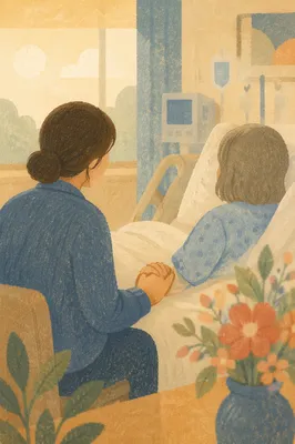 Chaplain Praying at Hospital Bedside
