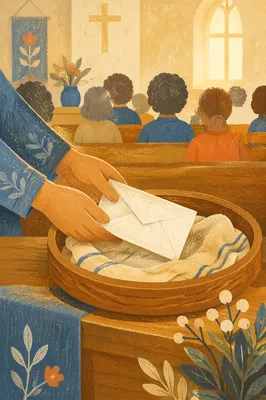 Joyful Offering Envelope in Church Service