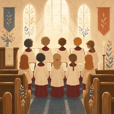 Children Singing in Chapel Choir Robes