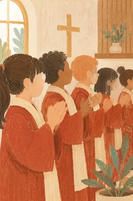 Children Singing in Chapel Choir Rehearsal