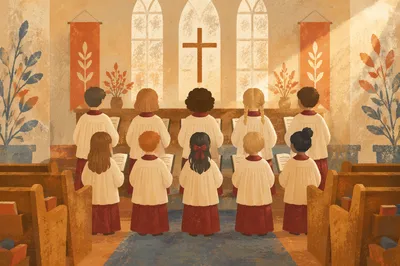 Children Singing in Chapel Choir Robes