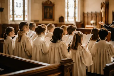 Children Singing in Church Choir Robes
