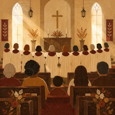 Church Choir Singing in Morning Light