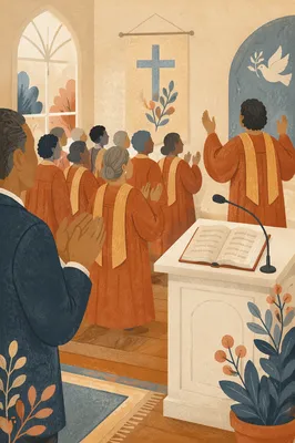 Joyful Church Choir Singing in Robes