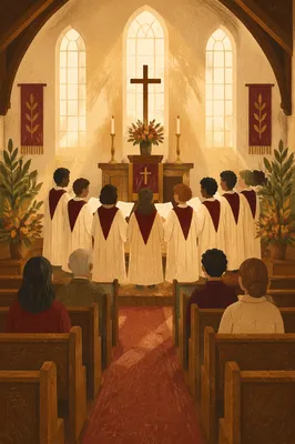 Church Choir Singing in Morning Light