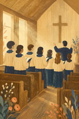 Church Choir Singing in Robes