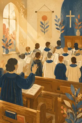 Choir Rehearsal in Wooden Chapel