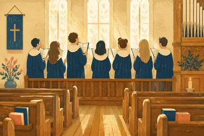 Church Choir Singing in Morning Light