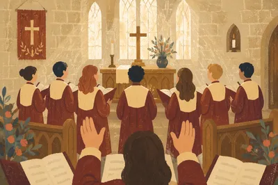 Church Choir Singing in Morning Light
