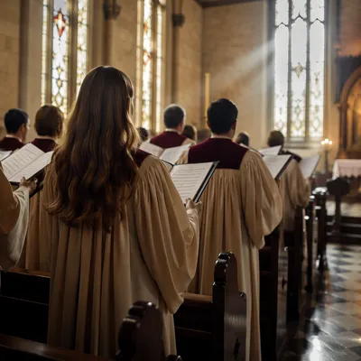 Church Choir Singing in Morning Light