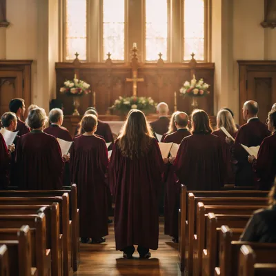 Church Choir Singing in Morning Light