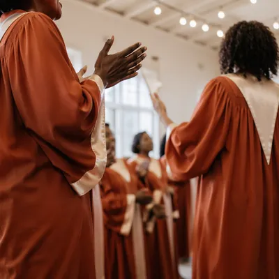 Church Choir Rehearsal in Warm Robes