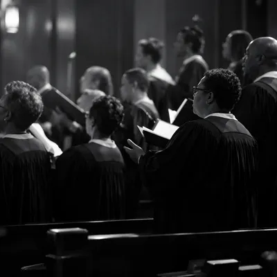 Church Choir Singing in Evening Worship