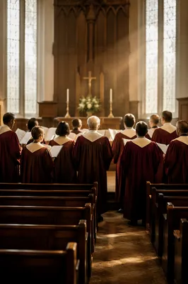 Church Choir Singing in Morning Light
