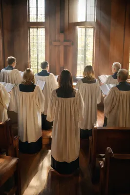 Church Choir Singing in Morning Chapel