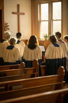 Sunday Choir Rehearsal in Wooden Sanctuary