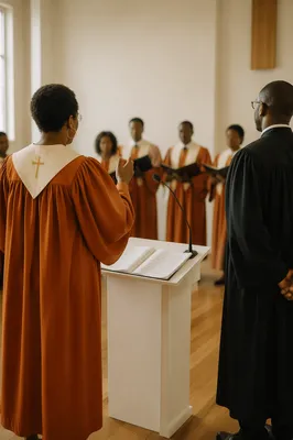 Church Choir Rehearsal in Modern Chapel