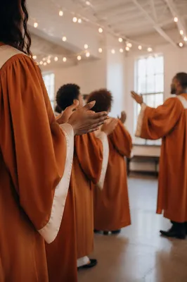 Church Choir Rehearsal in Warm Robes