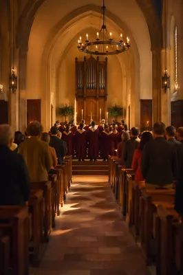 Choir Singing in Warm Stone Church