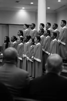 Youth Choir Singing in Church Robes